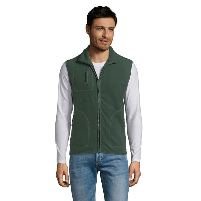 Gilet polaire publicitaire sans manches unisexe NORWAY vert sapin